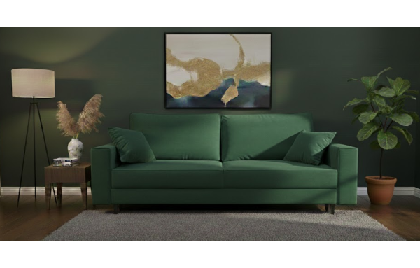 Sofa Emilia 75 na sprężynach z funkcją spania i pojemnikiem